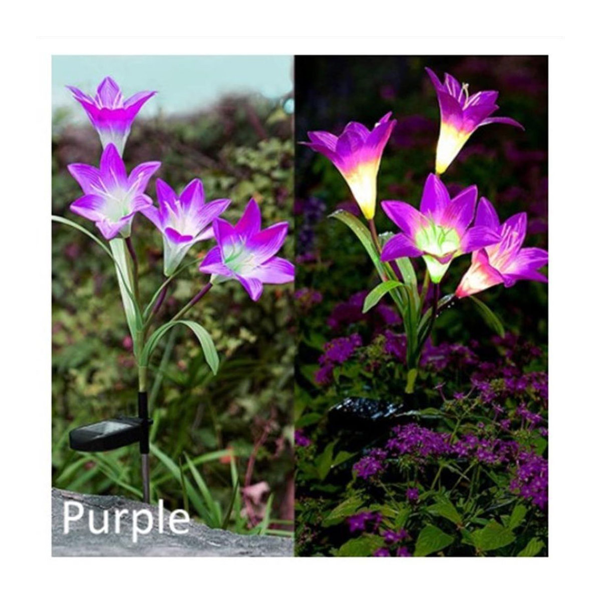 Yuyongzhi Solar Lily Bodenleuchte LED Wegeleuchte wetterfest IP65 Bunt - Bild 5