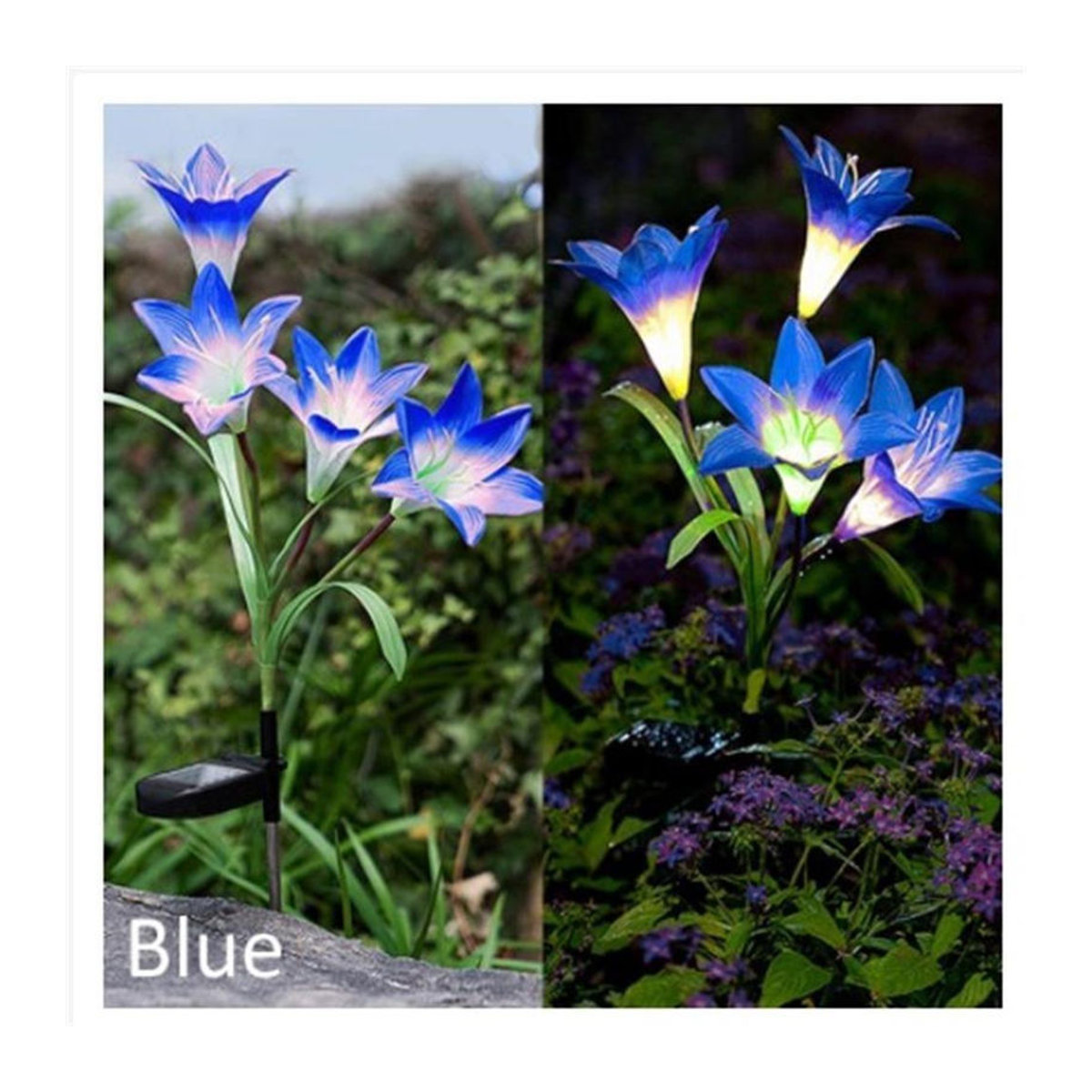 Yuyongzhi Solar Lily Bodenleuchte LED Wegeleuchte wetterfest IP65 Bunt - Bild 8