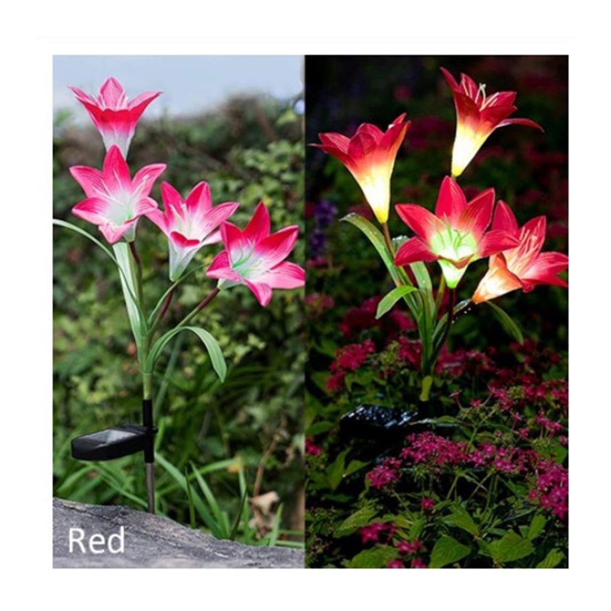Yuyongzhi Solar Lily Bodenleuchte LED Wegeleuchte wetterfest IP65 Bunt - Bild 10