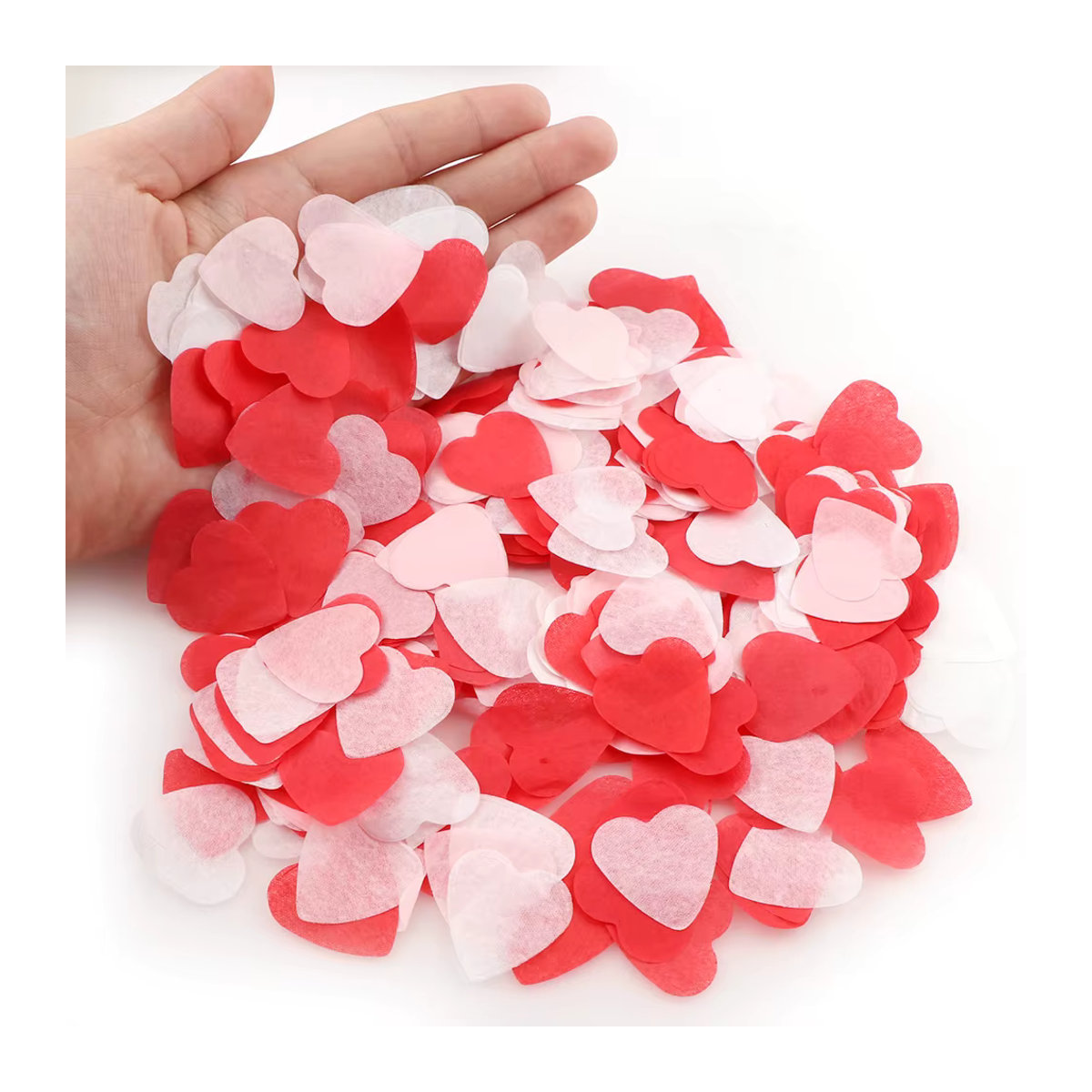 Ywbeads Herzförmiges Papier Konfetti in Rot und Weiß für Hochzeit, Geburtstag und Valentinstag, 2,5 cm - Bild 2