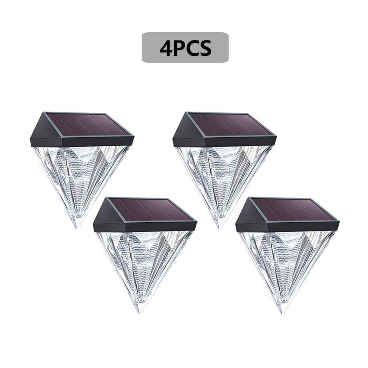 YWZT BEIMT Factory Solar Diamant Wandleuchte LED Schwarz IP66 Wasserdicht für Garten und Balkon im 2er-Set - Bild 8