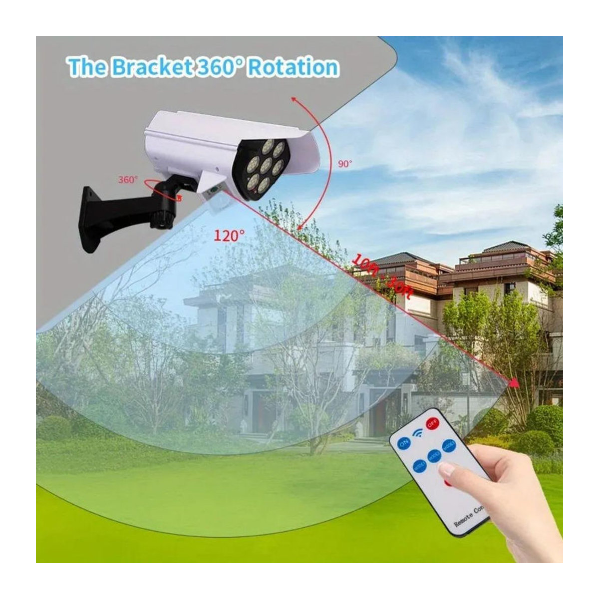 YWZT BEIMT Factory Solar-LED-Wandleuchte mit Bewegungsmelder und Fernbedienung, wasserdichte Außenleuchte IP65 für Hof und Garage, 35LED, Schwarz/Weiß - Bild 4