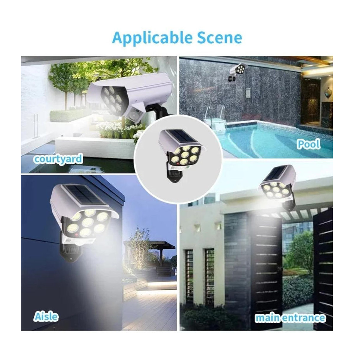 YWZT BEIMT Factory Solar-LED-Wandleuchte mit Bewegungsmelder und Fernbedienung, wasserdichte Außenleuchte IP65 in Weiß - Bild 9