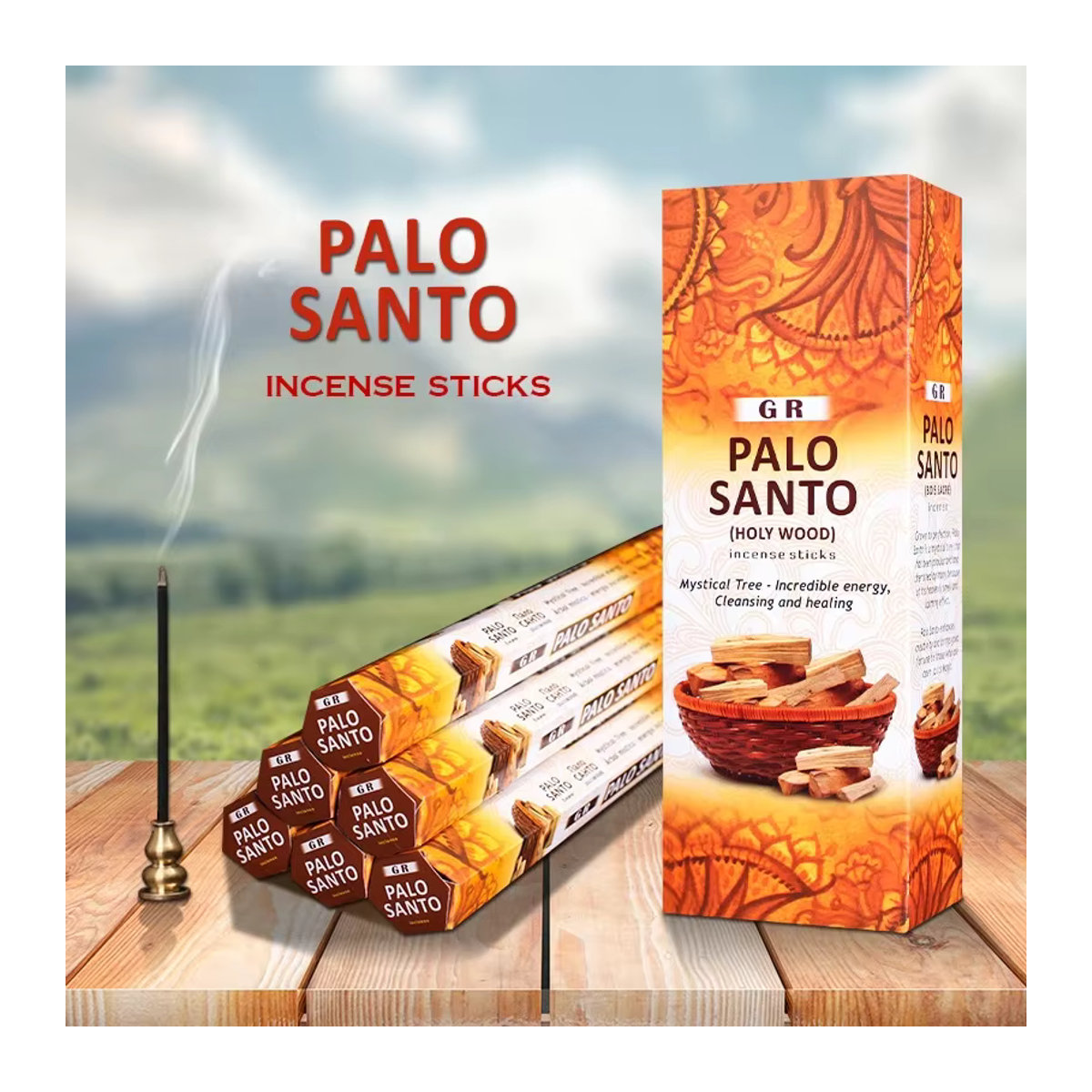 YXYMCF Indischer Weihrauch Räucherstäbchen mit Palo Santo und weißem Salbei, 20 Stück, Orange - Bild 5