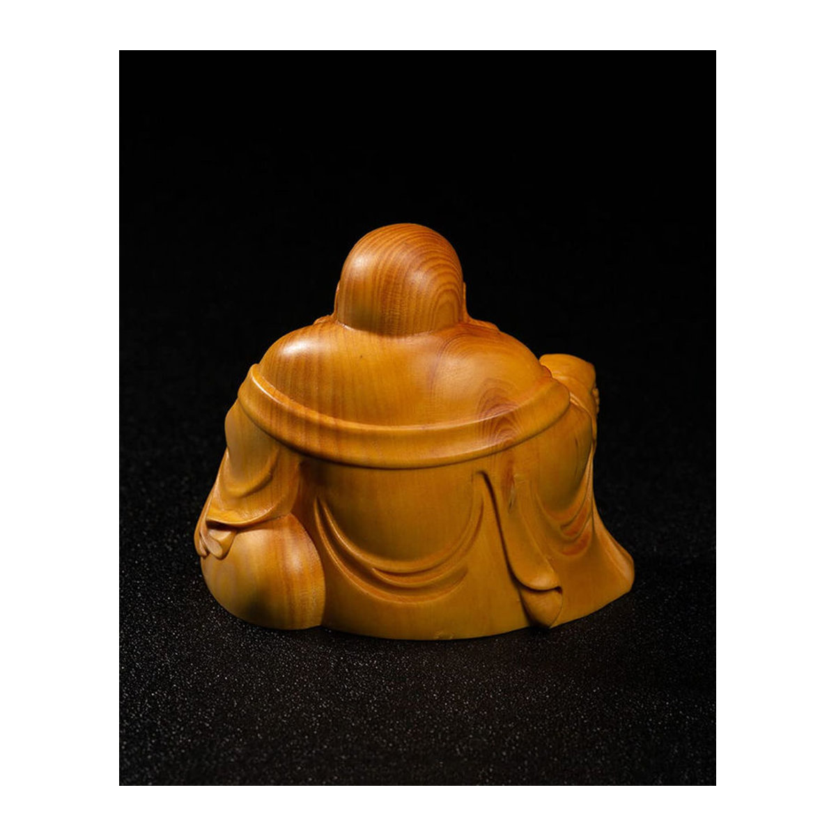 YZBQEJ Hotei-sama Buddha Holzskulptur für Feng Shui in Braun, Höhe: 6 cm - Bild 6