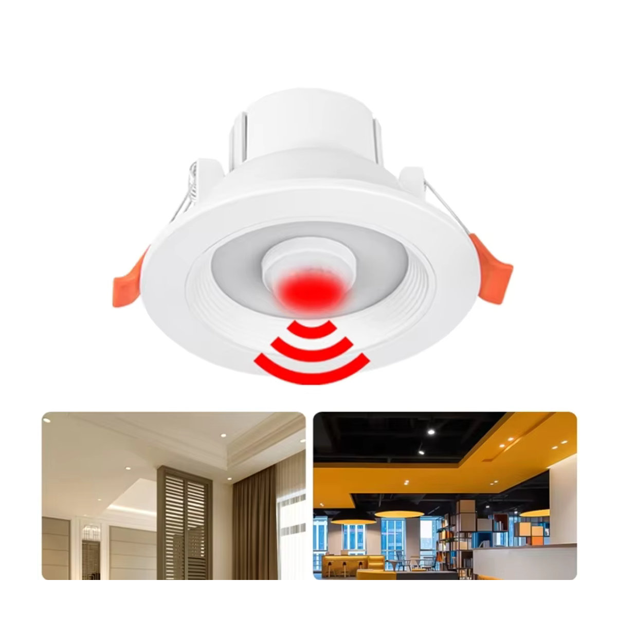 YzzYzz LED Einbaustrahler mit PIR Bewegungssensor in Weiß, minimalistisches Design aus Acryl, 20W - Bild 5