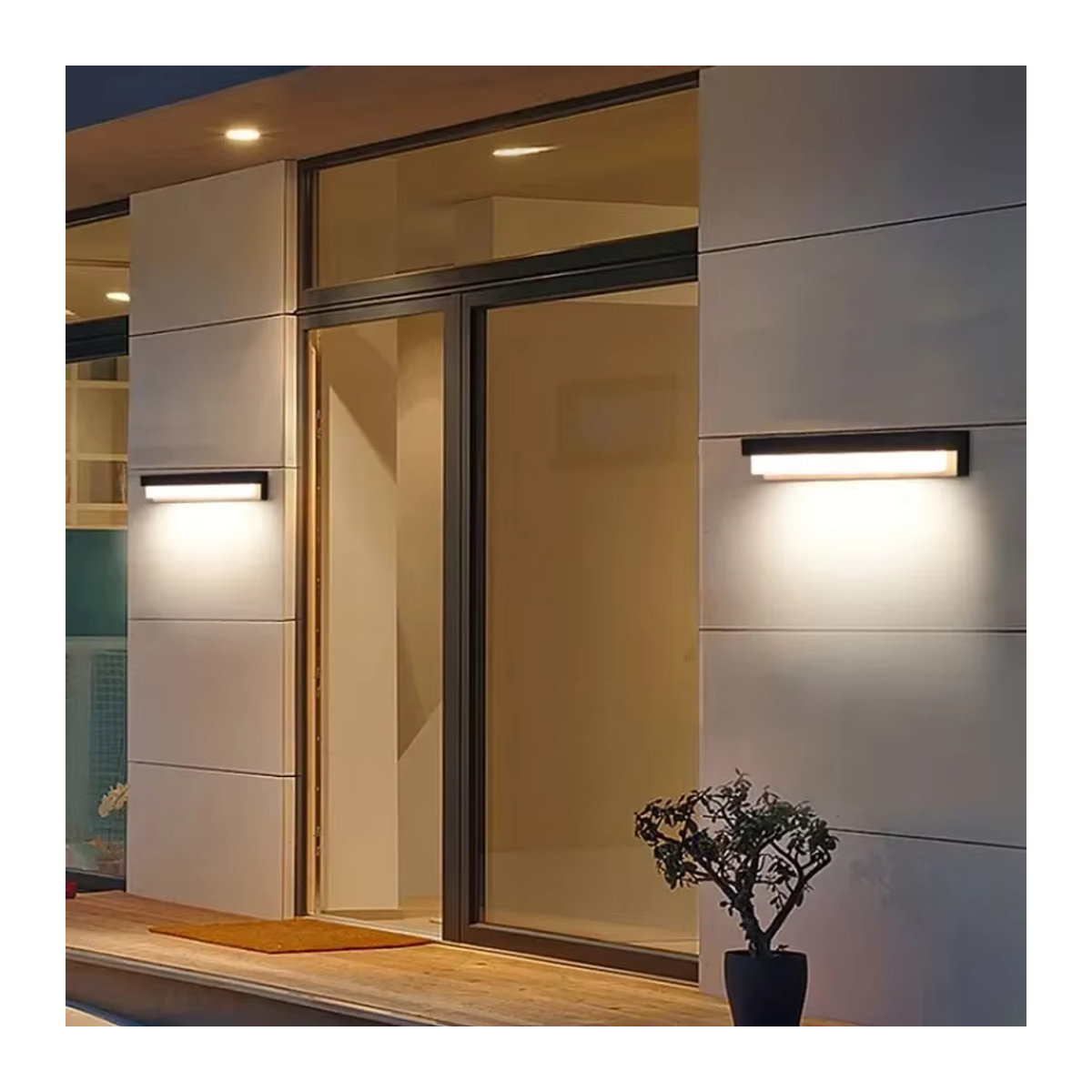Z ZOSIMIO LIGHT Solar-LED-Wandleuchte in Schwarz mit Bewegungsmelder, IP65 wasserdicht, - Bild 6