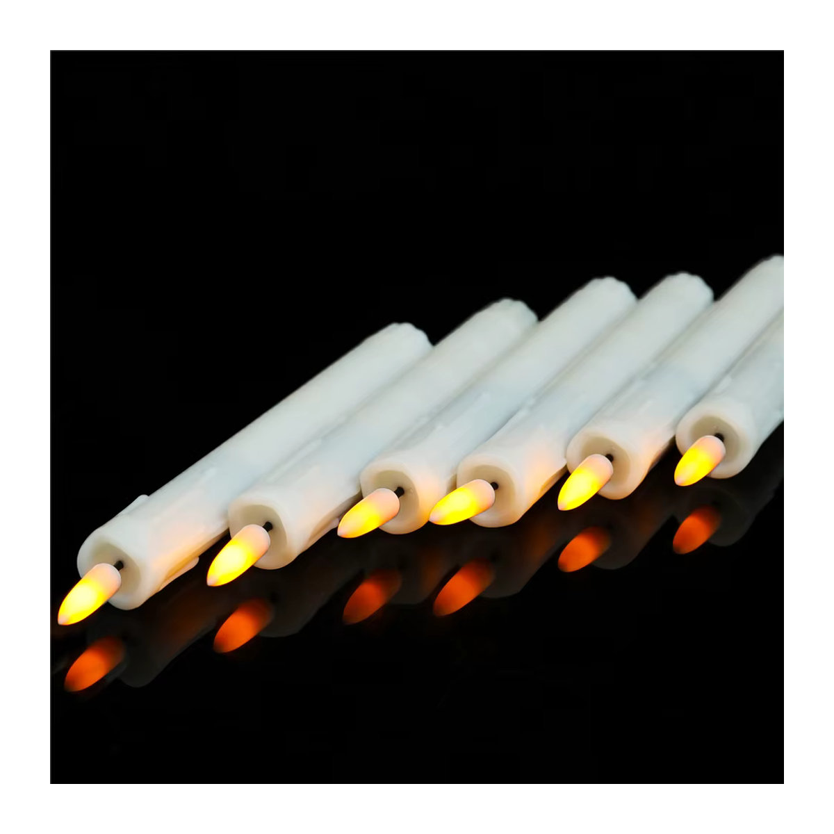 Zabicat LED Stabkerzen Set mit Fernbedienung und Timer, Flammenlose dekorative Kunststoffkerzen in Weiß und Gelb, Höhe: 17,8 cm - Bild 3
