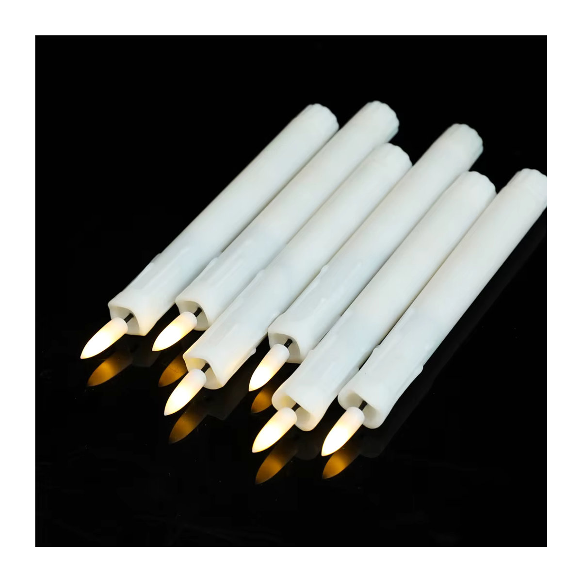 Zabicat LED Stabkerzen Set mit Fernbedienung und Timer, Flammenlose dekorative Kunststoffkerzen in Weiß und Gelb, Höhe: 17,8 cm - Bild 4