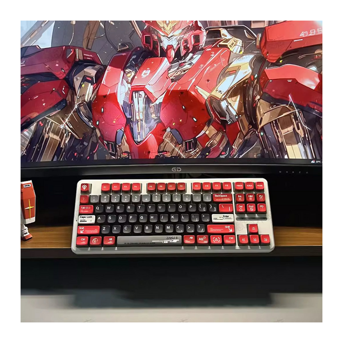 ZAKU Tastenkappen Set mit 120 Tasten aus PBT-Material im MDA-Profil, bunt und seitlich beleuchtet mit DYE-SUB-Verfahren für MX Switches und Wooting mechanische Tastaturen - Bild 1