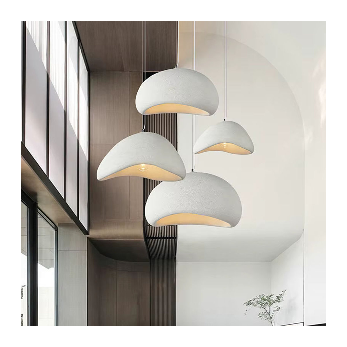 ZCTOP Wabi Sabi LED-Pendelleuchte aus Keramik in Beige für minimalistisches Design - Bild 3