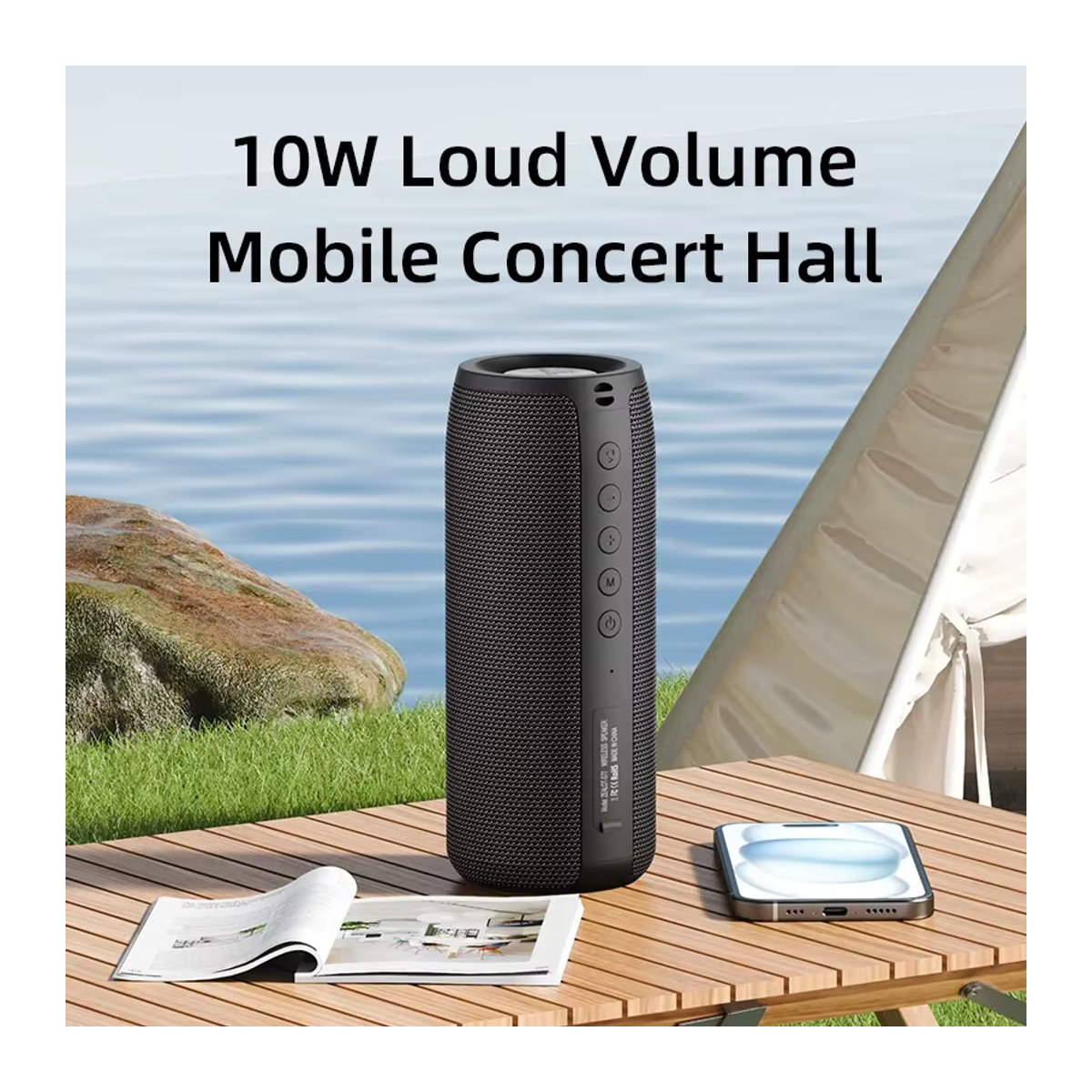 ZEALOT-S51 Bluetooth-Lautsprecher in Schwarz mit Bass, wasserdichter kabelloser Subwoofer und TWS-Funktion - Bild 2