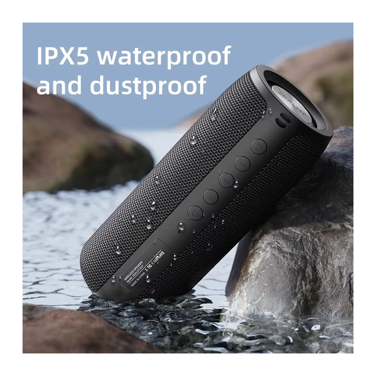 ZEALOT-S51 Bluetooth-Lautsprecher in Schwarz mit Bass, wasserdichter kabelloser Subwoofer und TWS-Funktion - Bild 4