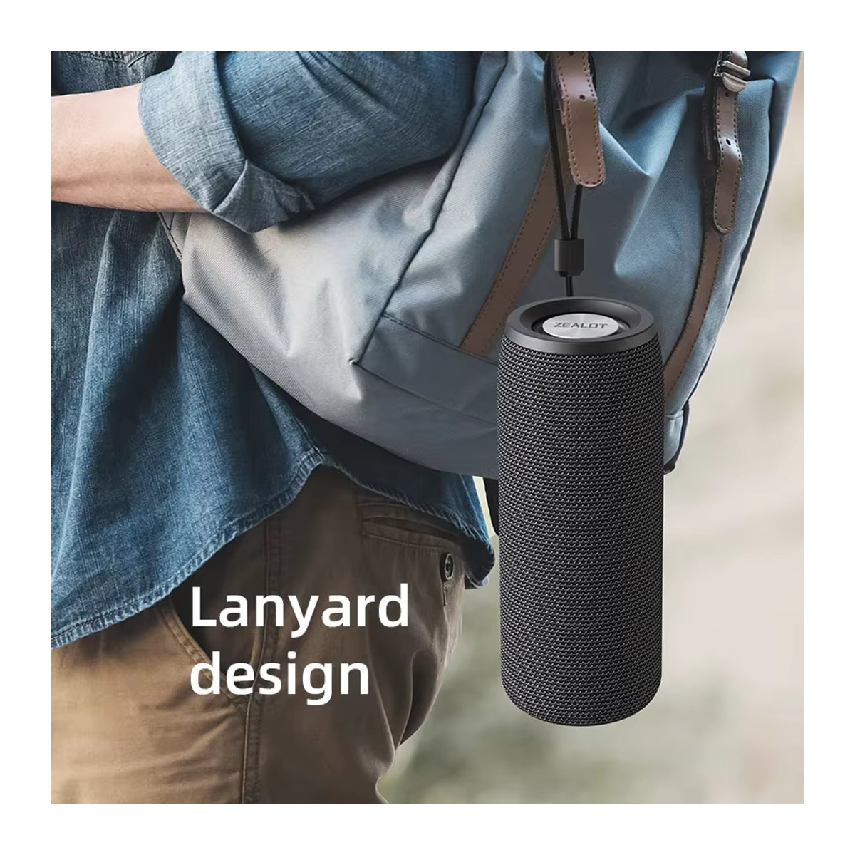 ZEALOT-S51 Bluetooth-Lautsprecher in Schwarz mit Bass, wasserdichter kabelloser Subwoofer und TWS-Funktion - Bild 5