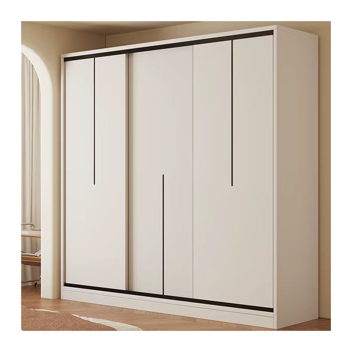 ZEco Kleiderschrank mit Schwebetüren in Weiß, modernes Design für dein Schlafzimmer, Breite: 120 cm - Bild 1