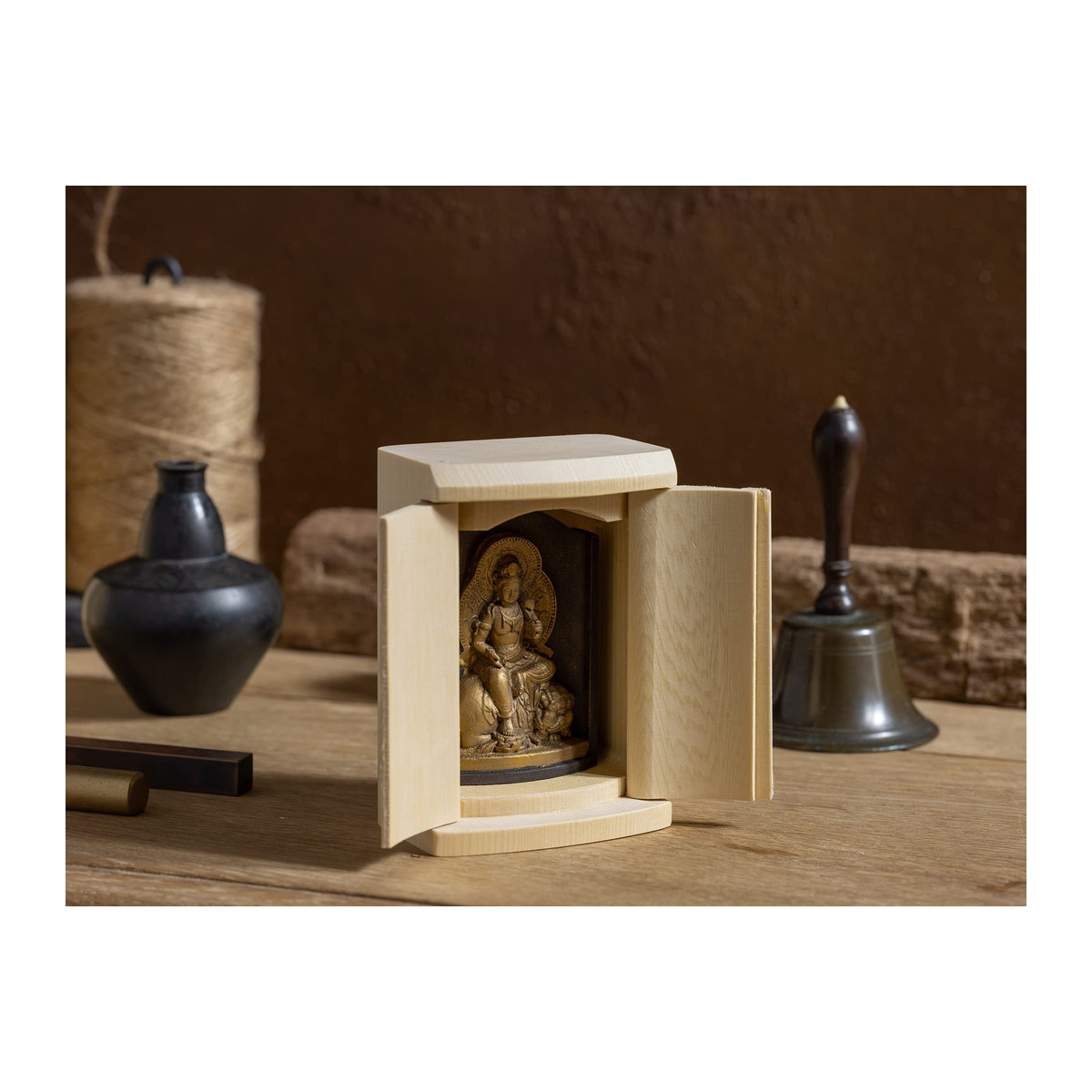 ZEKUU Buddha-Statue Bodhisattva in Gold aus Holz für das Jahr des Drachen - Bild 6