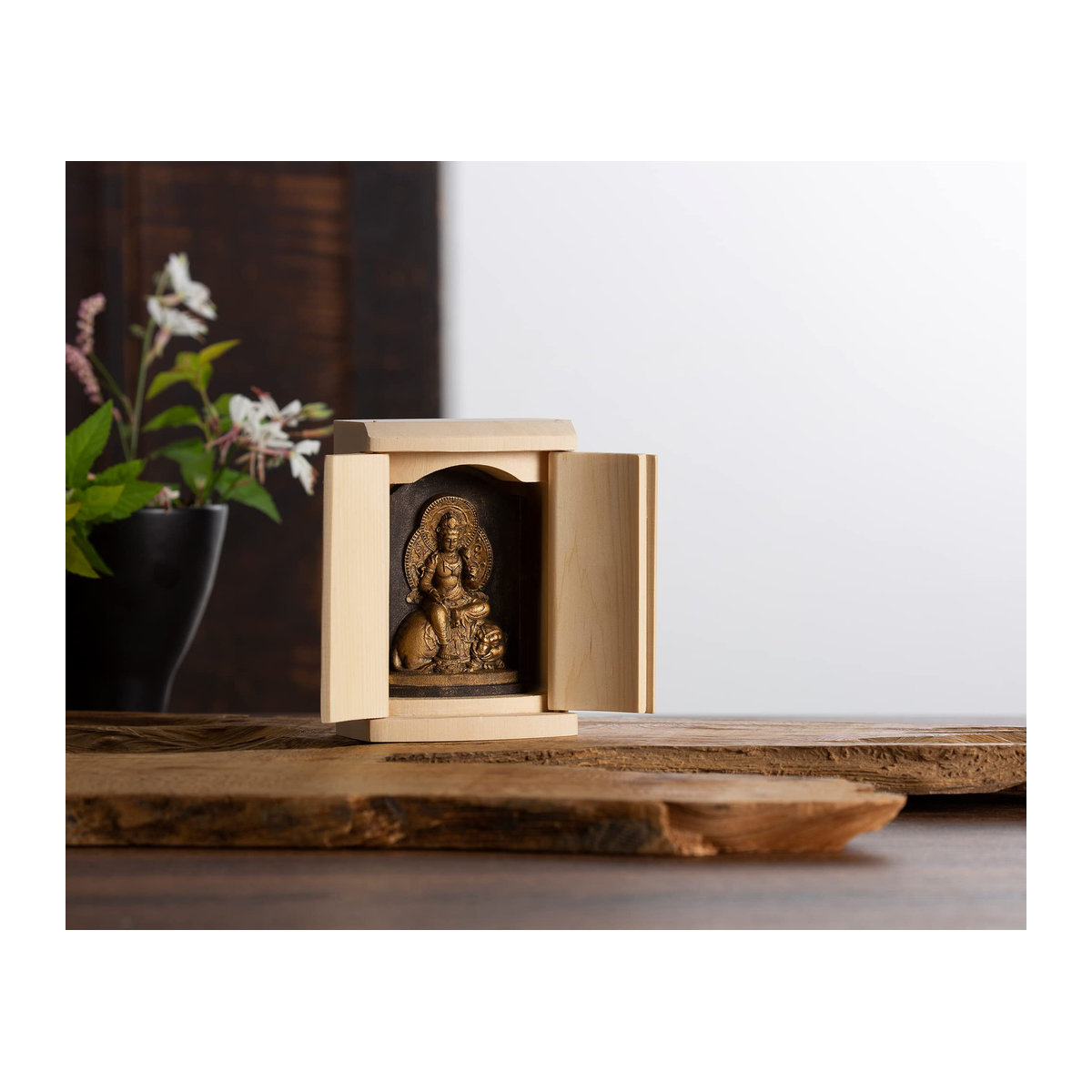 ZEKUU Buddha-Statue Bodhisattva in Gold aus Holz für das Jahr des Drachen - Bild 7