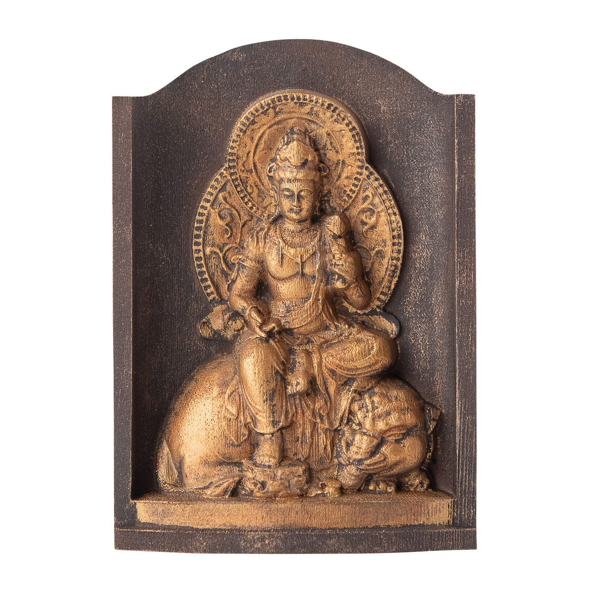 ZEKUU Buddha-Statue Bodhisattva in Gold aus Holz für das Jahr des Drachen - Bild 8