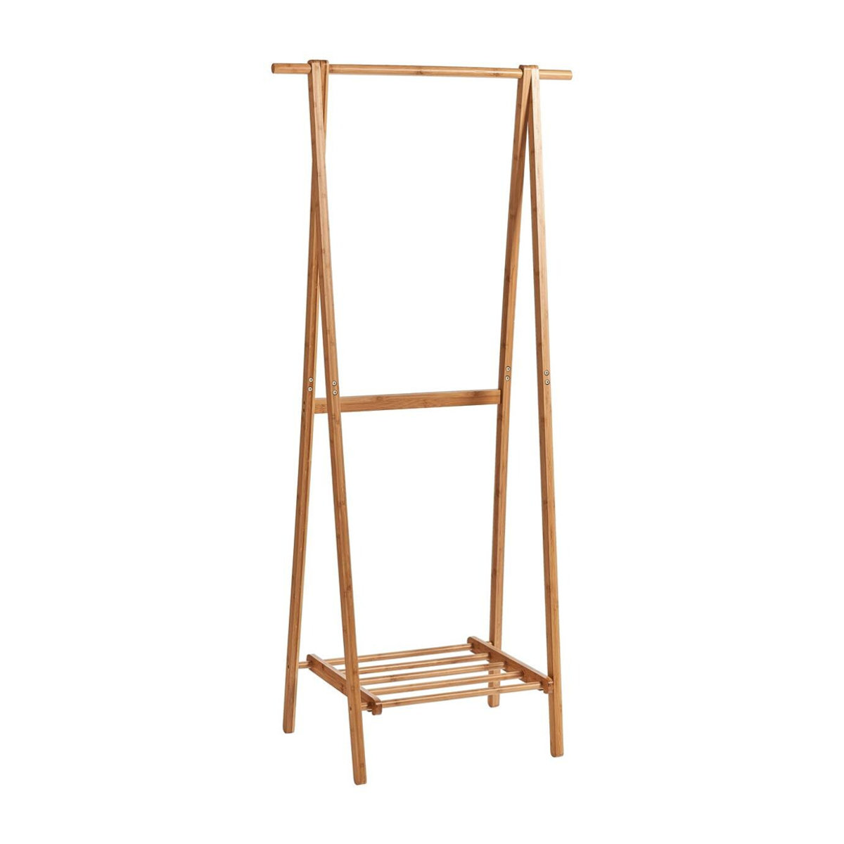 Zeller Garderobenständer aus Bambus in Natur im skandinavischen Design B/H/T: 74 x 159 x 46 cm - Bild 2