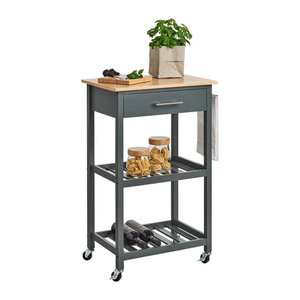 Zeller Küchenrollwagen Modern in Grau aus Holzwerkstoff B/H/L: 40 x 93 x 58 cm