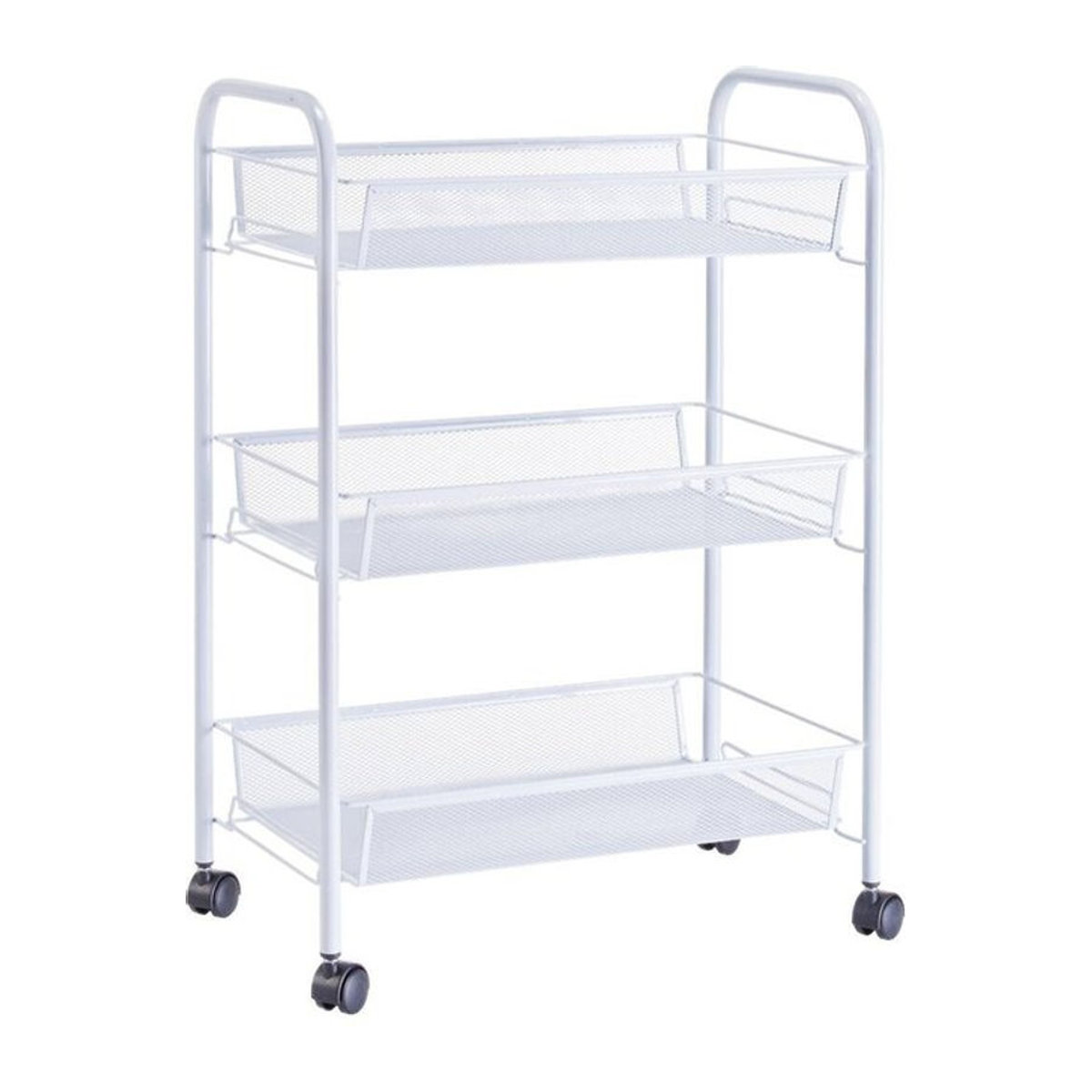Zeller Rollwagen aus Metall in Weiß im modernen minimalistischen Design B/H/L: 26 x 63 x 44 cm - Bild 1