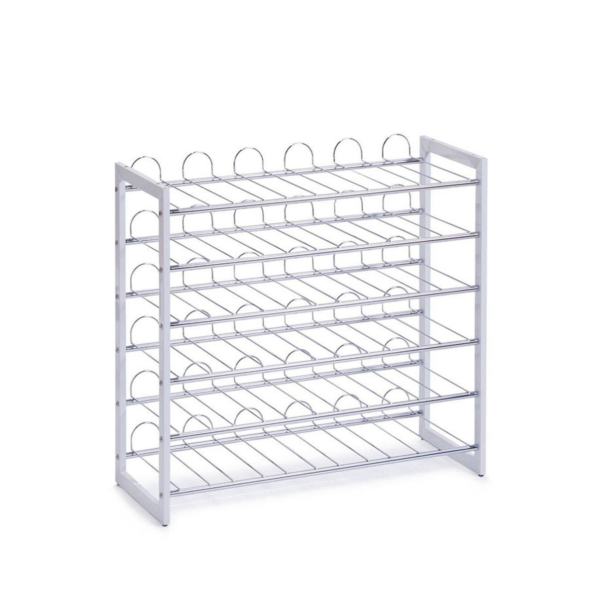 Zeller Weinregal aus Metall in Weiß und Chrom im modernen minimalistischen Design B/H/L: 26,5 x 63 x 68 cm - Bild 2