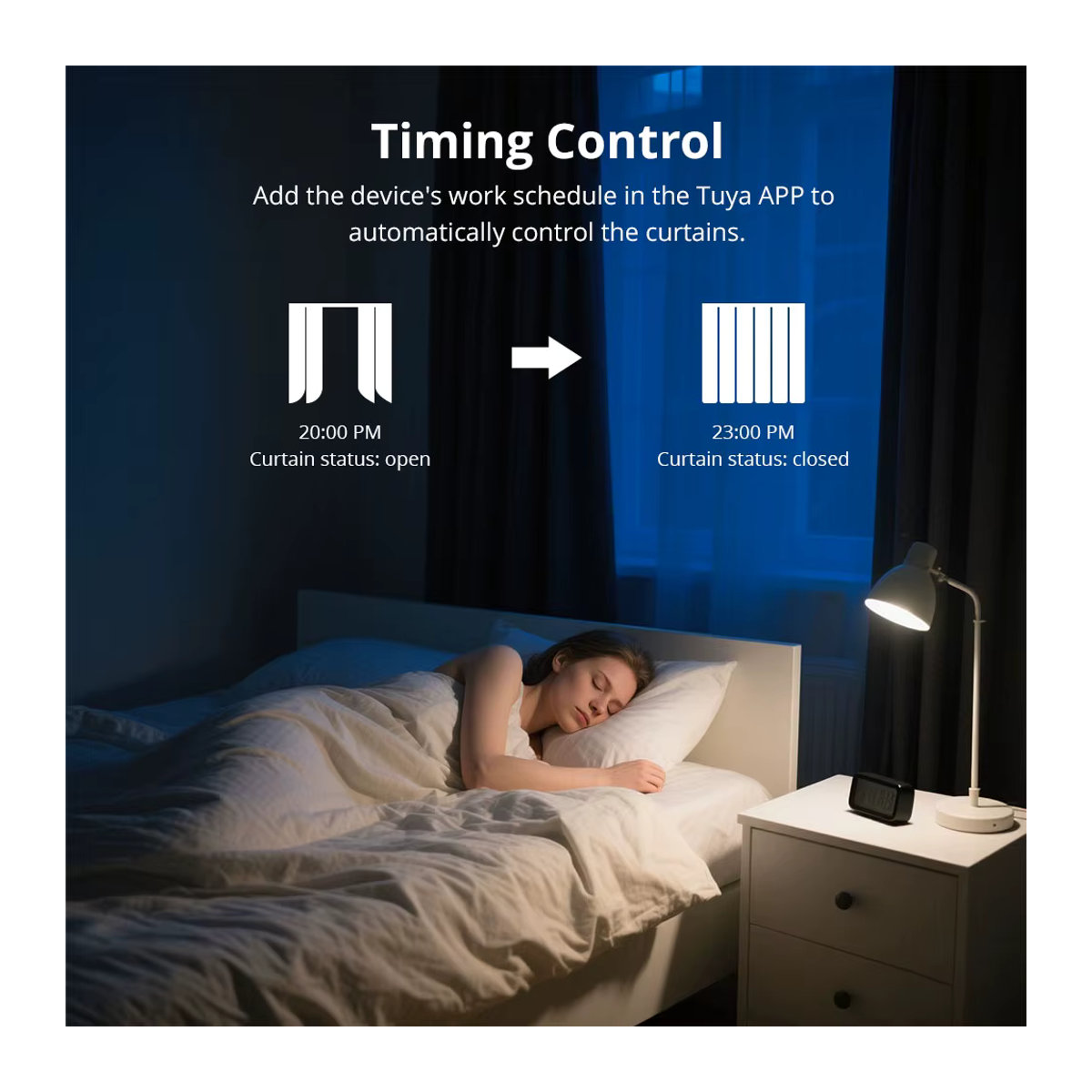 Zemismart WiFi Smart Vorhangmotor mit elektrischer Vorhangschiene und RF-Fernbedienung in Weiß, kompatibel mit Tuya, Alexa, Echo und Yandex Alice Sprachsteuerung - Bild 5