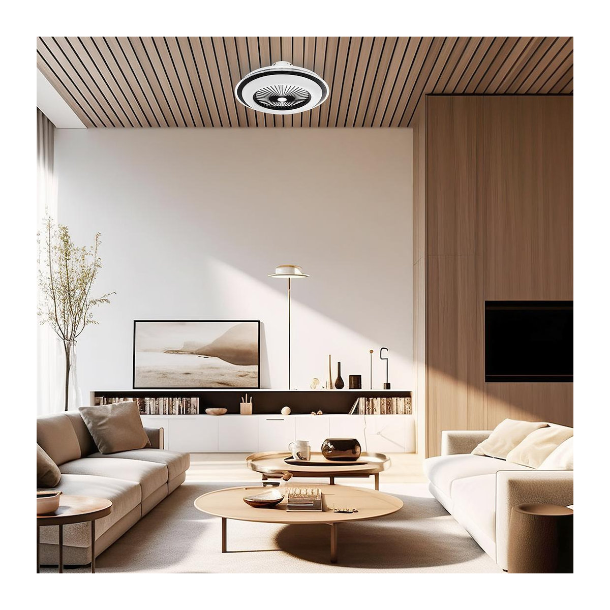 Zephyr Deckenventilatorlampe mit integriertem LED in Schwarz, 48W, inklusive Fernbedienung, modern und Deckenmontage - Bild 3
