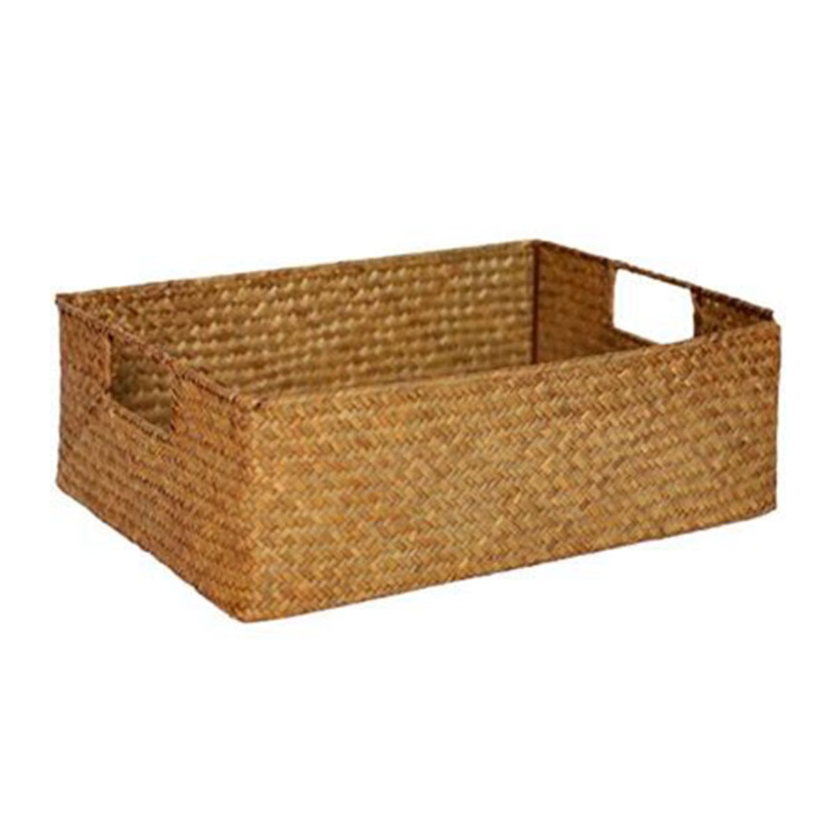 Zerolife Handgewebter Rattan Korb in Braun, Rechteckiger Wicker-Aufbewahrungskorb im rustikalen Design für Obst, Snacks oder Kosmetik - Bild 3