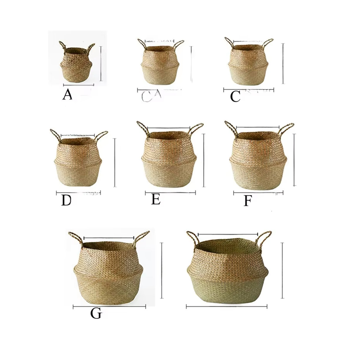 Zerolife Hängender Blumentopf aus Rattan in Braun als Aufbewahrungskorb im Bohemian-Stil - Bild 7