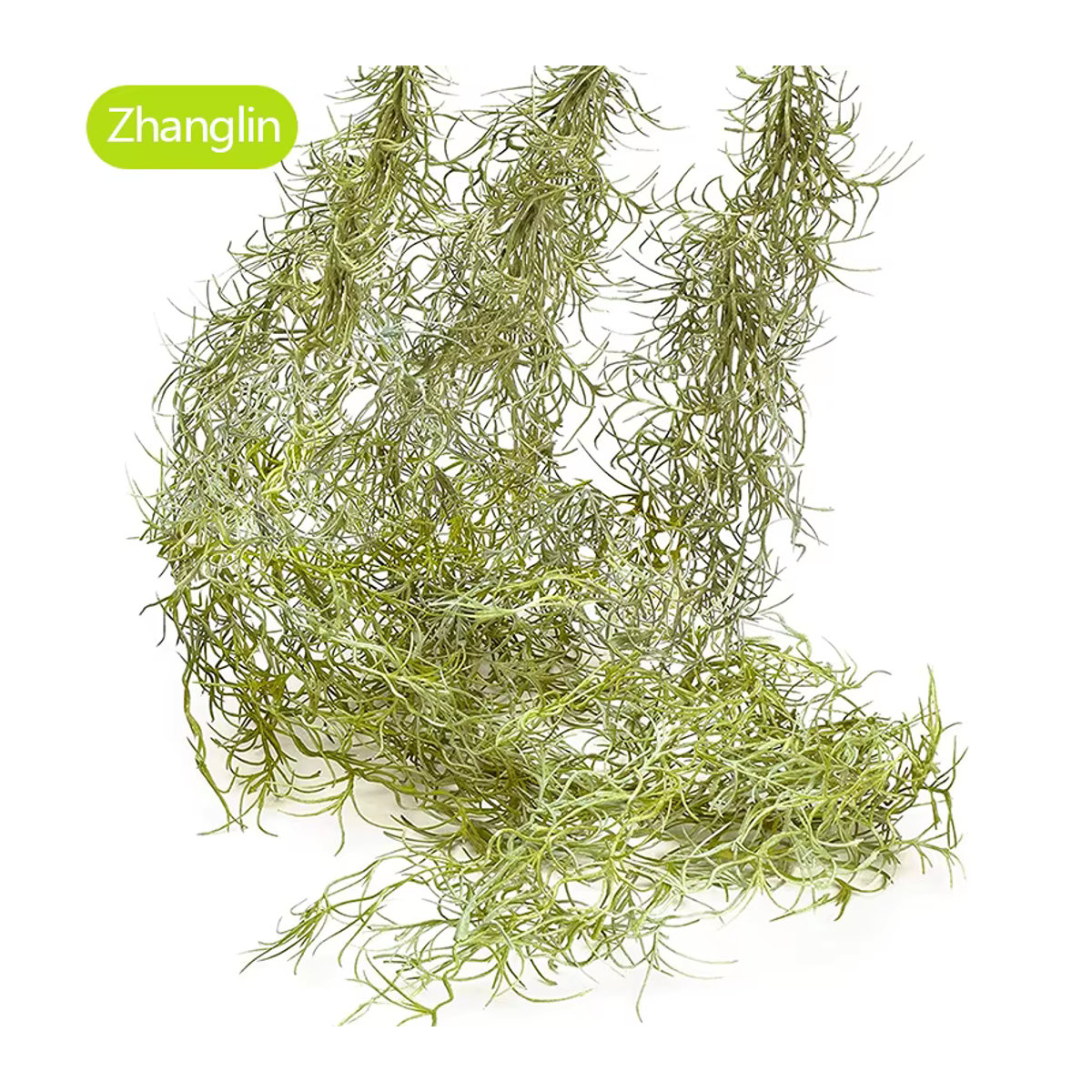 Zhanglin Künstliche Hängepflanze in Grün und Weiß mit Moos, Efeu, Farn und Reben, 85 cm Höhe - Bild 6