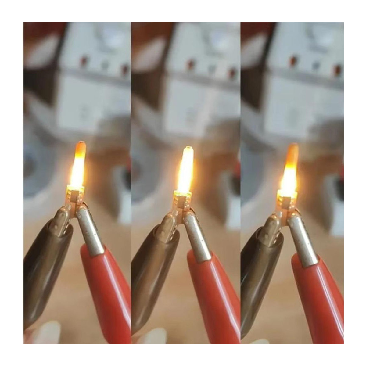 Zhen Qin Global 2er Set LED Flammenkerzen mit warmweißem Licht 1800K und flackerndem Effekt, 3V Filament COB Diode für DIY Dekoration - Bild 2
