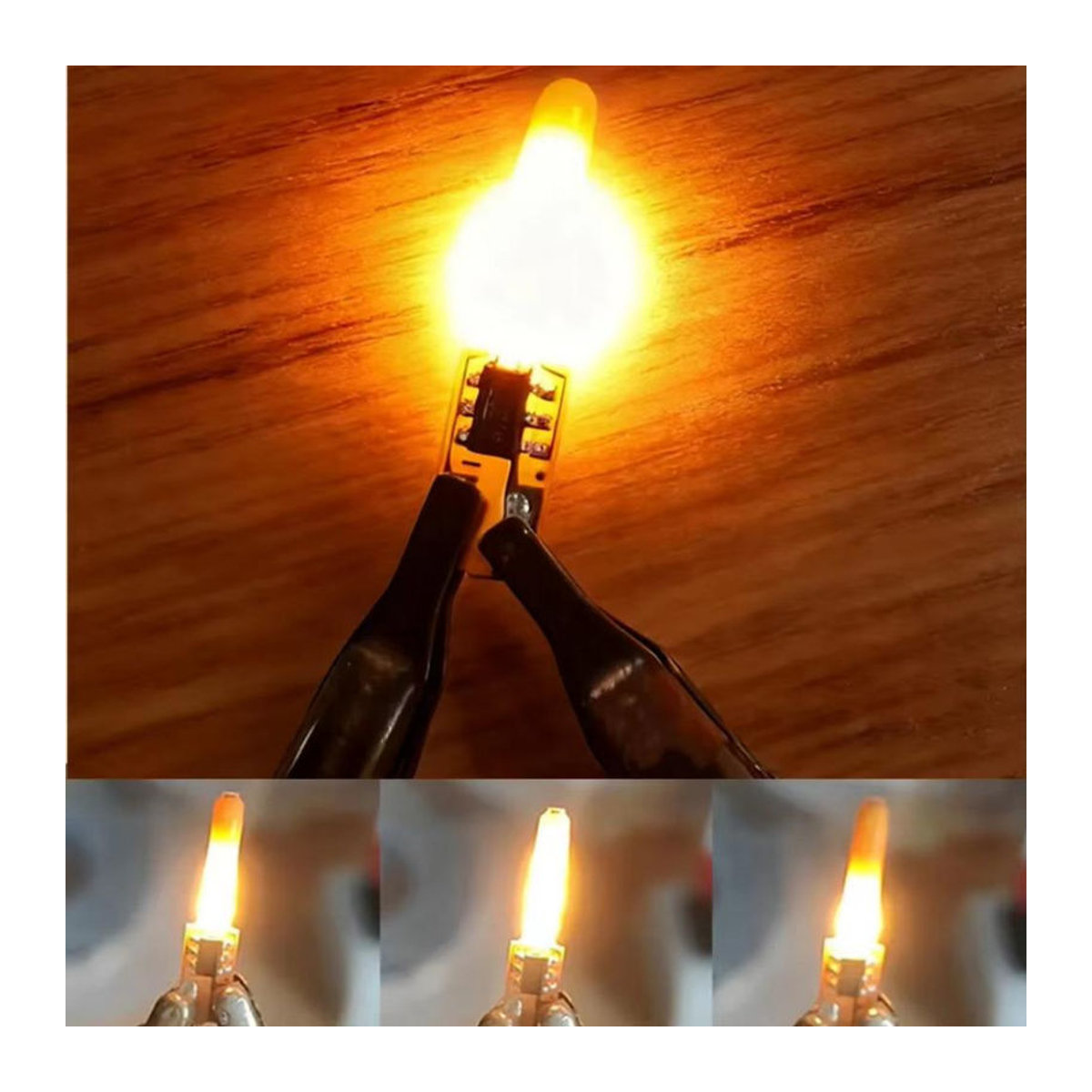 Zhen Qin Global 2er Set LED Flammenkerzen mit warmweißem Licht 1800K und flackerndem Effekt, 3V Filament COB Diode für DIY Dekoration - Bild 3
