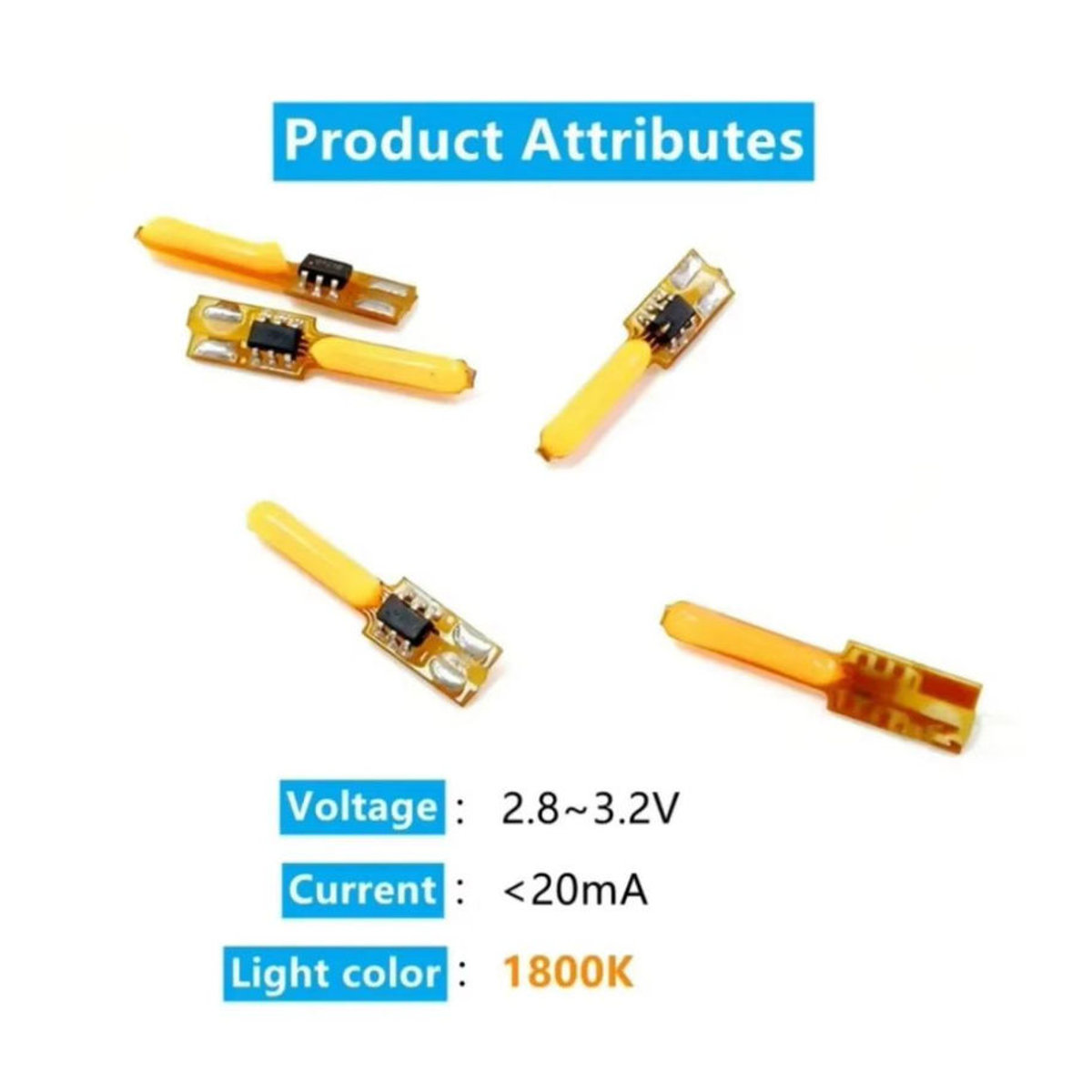 Zhen Qin Global 2er Set LED Flammenkerzen mit warmweißem Licht 1800K und flackerndem Effekt, 3V Filament COB Diode für DIY Dekoration - Bild 4