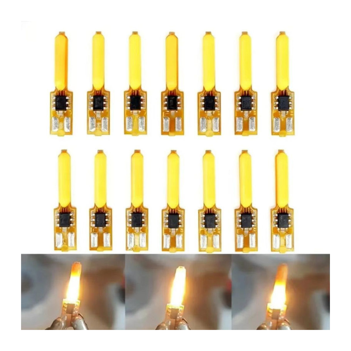 Zhen Qin Global 2er Set LED Flammenkerzen mit warmweißem Licht 1800K und flackerndem Effekt, 3V Filament COB Diode für DIY Dekoration - Bild 5