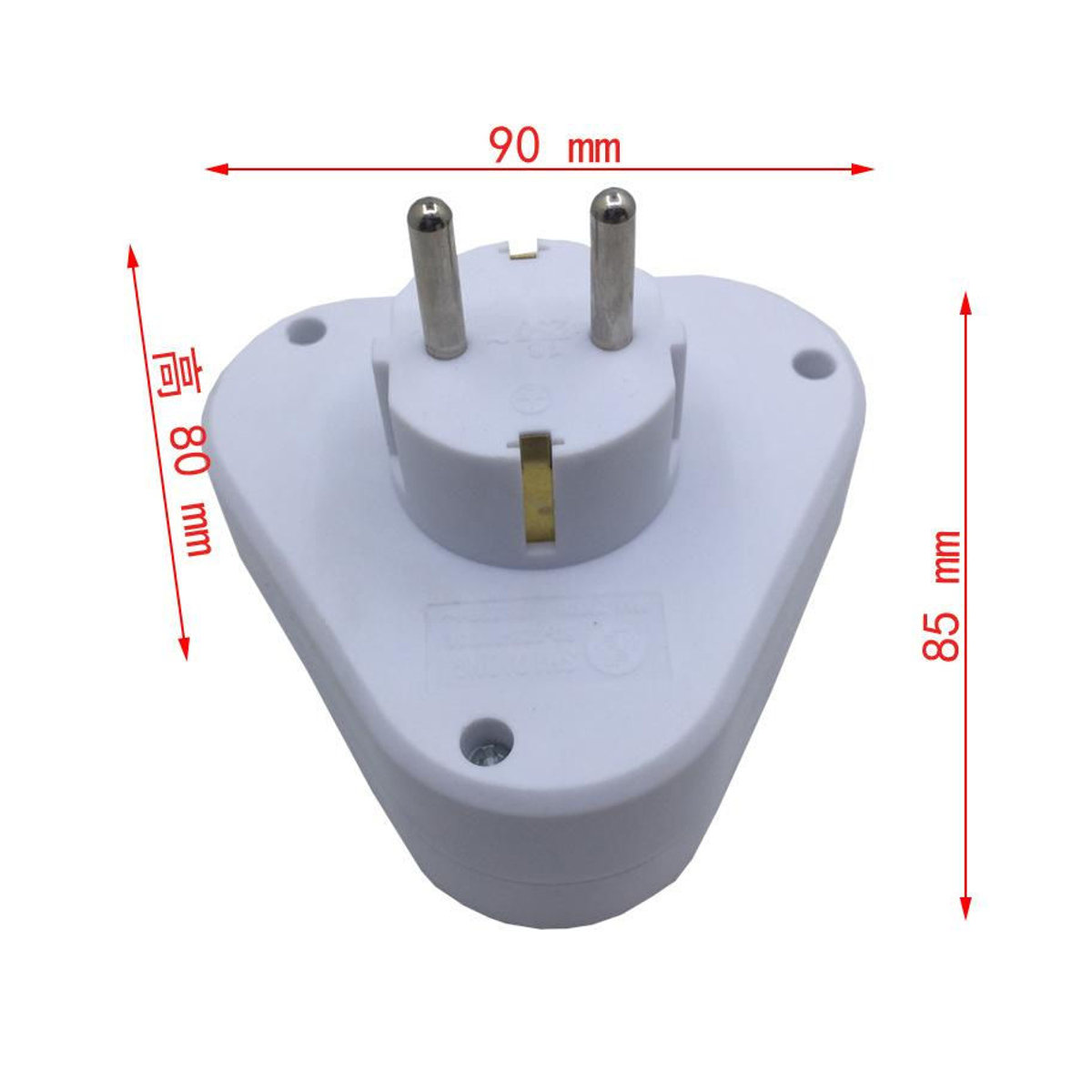zhishangyoupin 3-in-1 Steckeradapter Typ F Weiß Minimalistisch 16A EU Wandsteckdosen-Erweiterung mit 4,8mm Pins - Bild 3