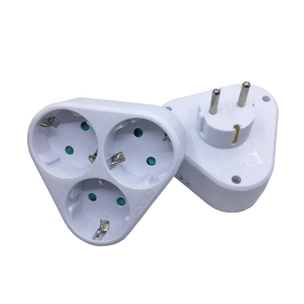 zhishangyoupin 3-in-1 Steckeradapter Typ F Weiß Minimalistisch 16A EU Wandsteckdosen-Erweiterung mit 4,8mm Pins - Bild 4