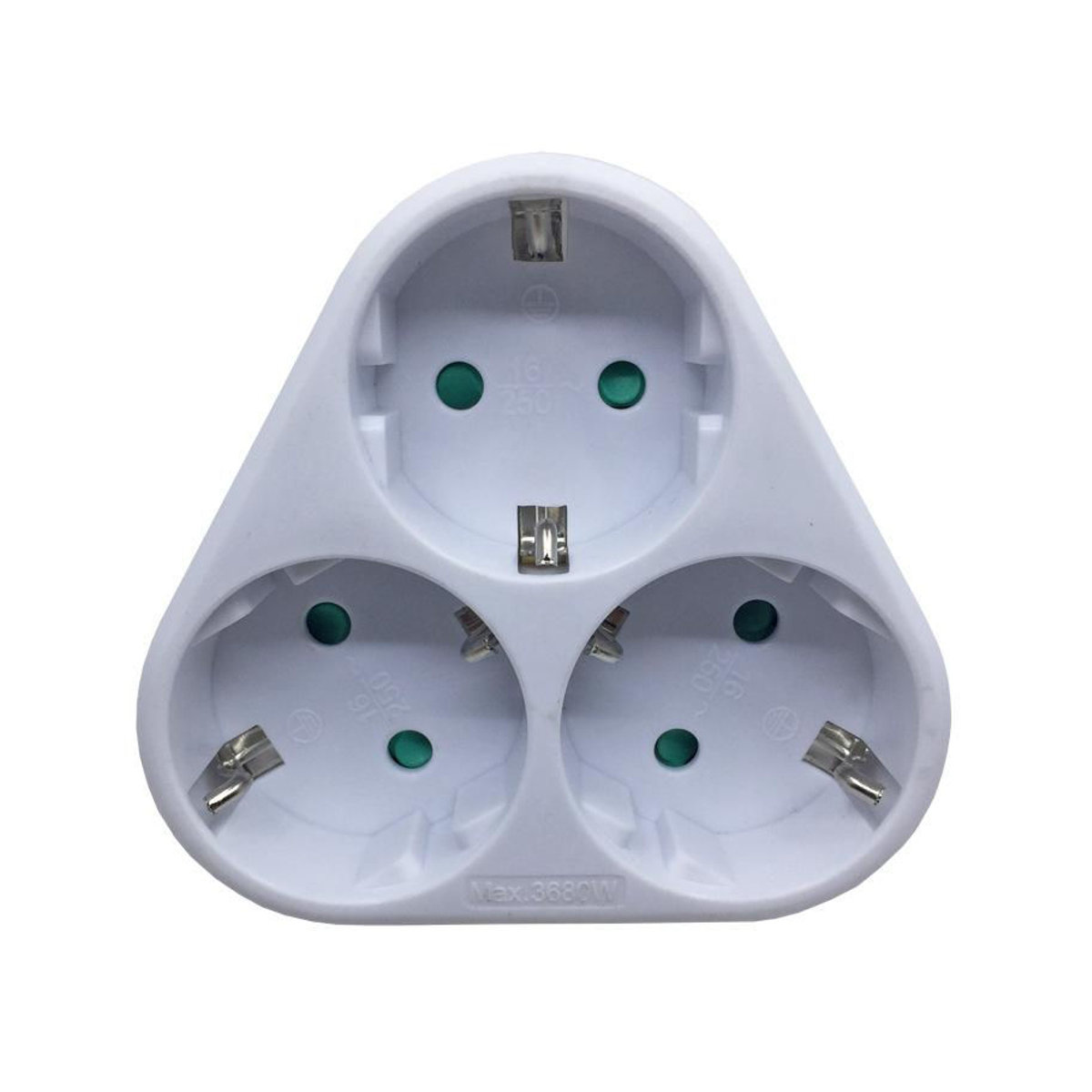 zhishangyoupin 3-in-1 Steckeradapter Typ F Weiß Minimalistisch 16A EU Wandsteckdosen-Erweiterung mit 4,8mm Pins - Bild 5