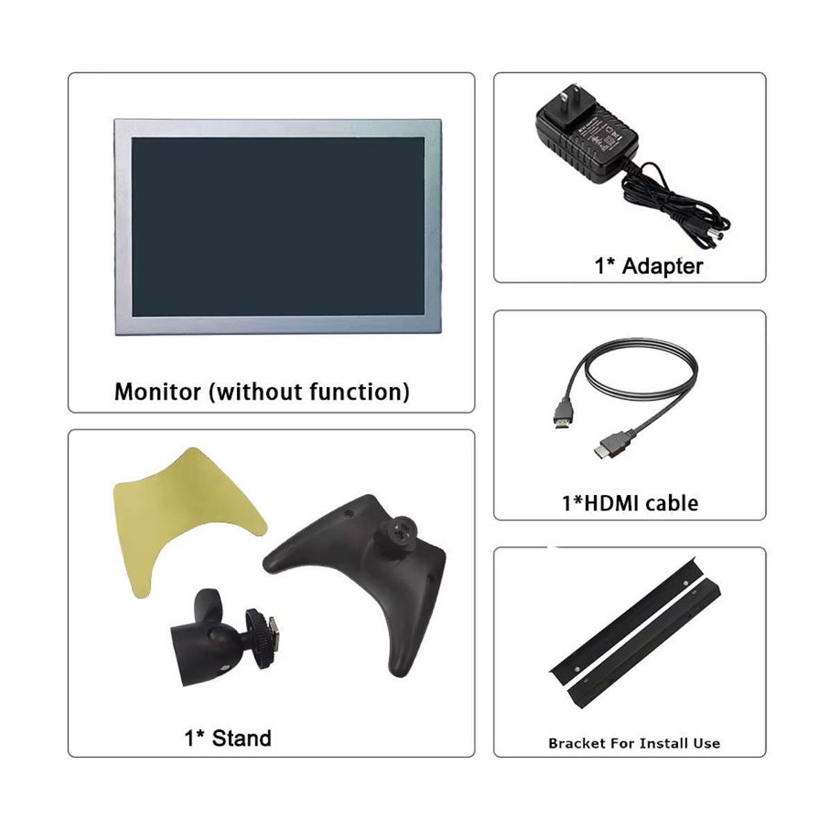Zhixianda Open Frame Monitor 10,1 Zoll HD Industriedisplay in Schwarz mit VGA, BNC, AV und USB-Schnittstelle - Bild 2