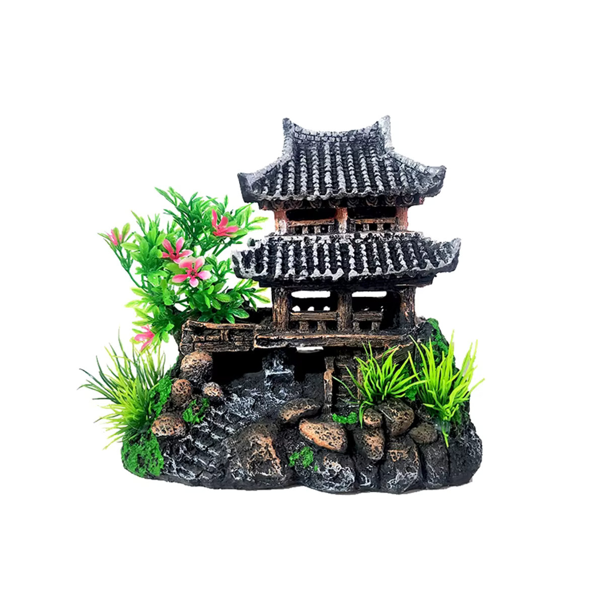 ZHIYANG Aquarium Dekoration Haus aus Kunstharz in mehrfarbigem orientalischem Design - Bild 4