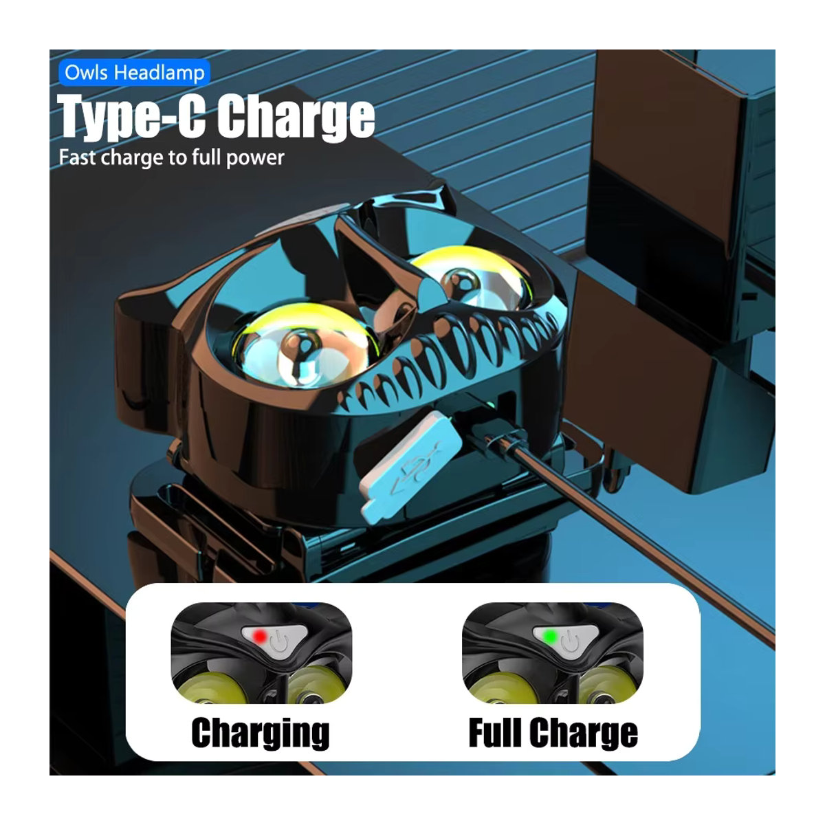 ZHIYU Mini Eule COB Flutlicht Scheinwerfer USB aufladbar mit Magnet und Haken für Camping und Outdoor - Bild 3