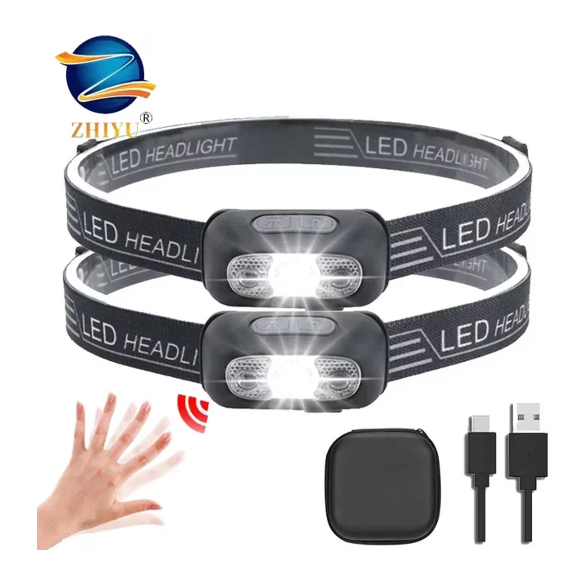 ZHIYU Mini LED Scheinwerfer mit Wellensensor und USB-Wiederaufladung für Camping und Outdoor - Bild 1