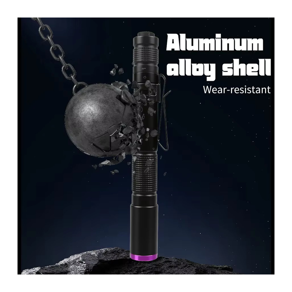 ZHIYU Tragbare UV-Taschenlampe aus Aluminiumlegierung mit 395 nm für fluoreszierende Erkennung und Camping - Bild 2