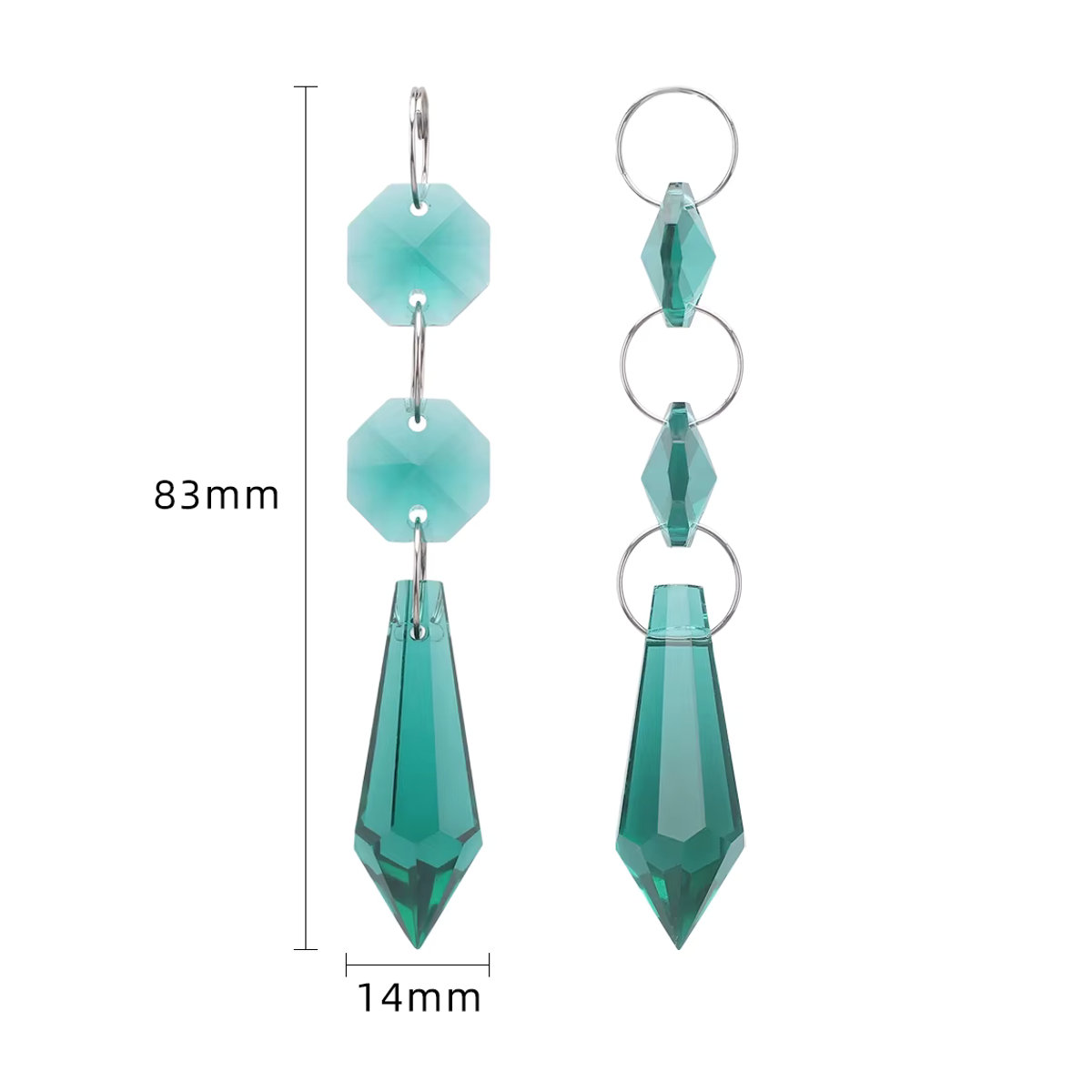 ZHUBI 2er Set Glas Suncatcher Windspiel mit bunten Glasperlen und Kristallketten in Multicolor und Blau für DIY Dekoration bei Hochzeit oder Party - Bild 1