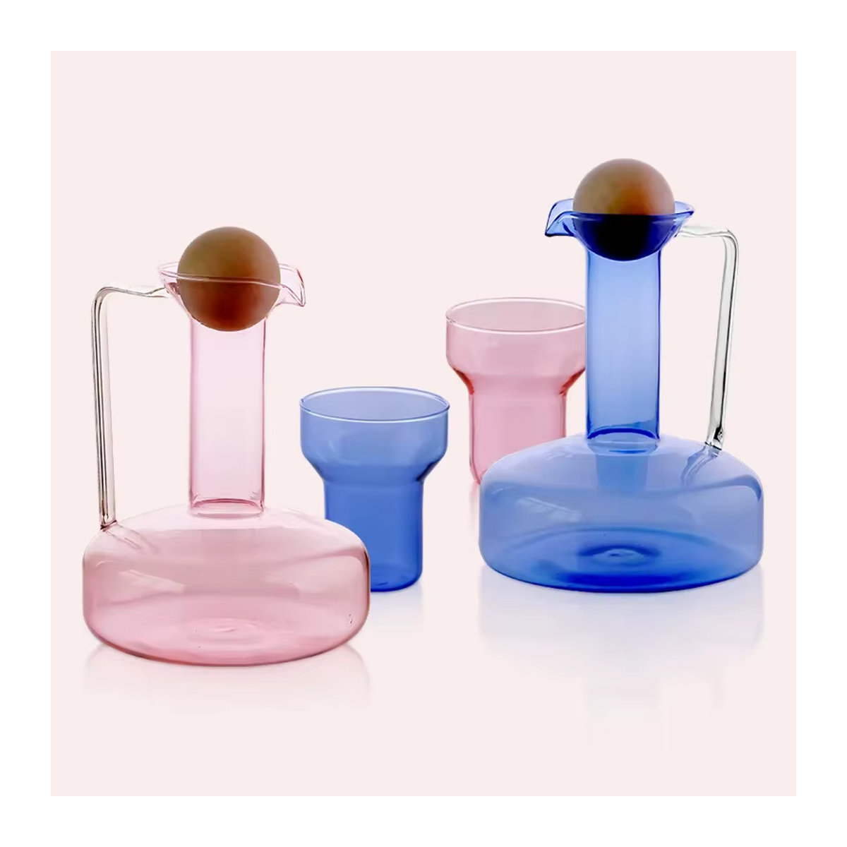 ZHUOJI Glas Wasserkocher Set im Nordic Stil mit blauem Becher, 1500 ml - Bild 3