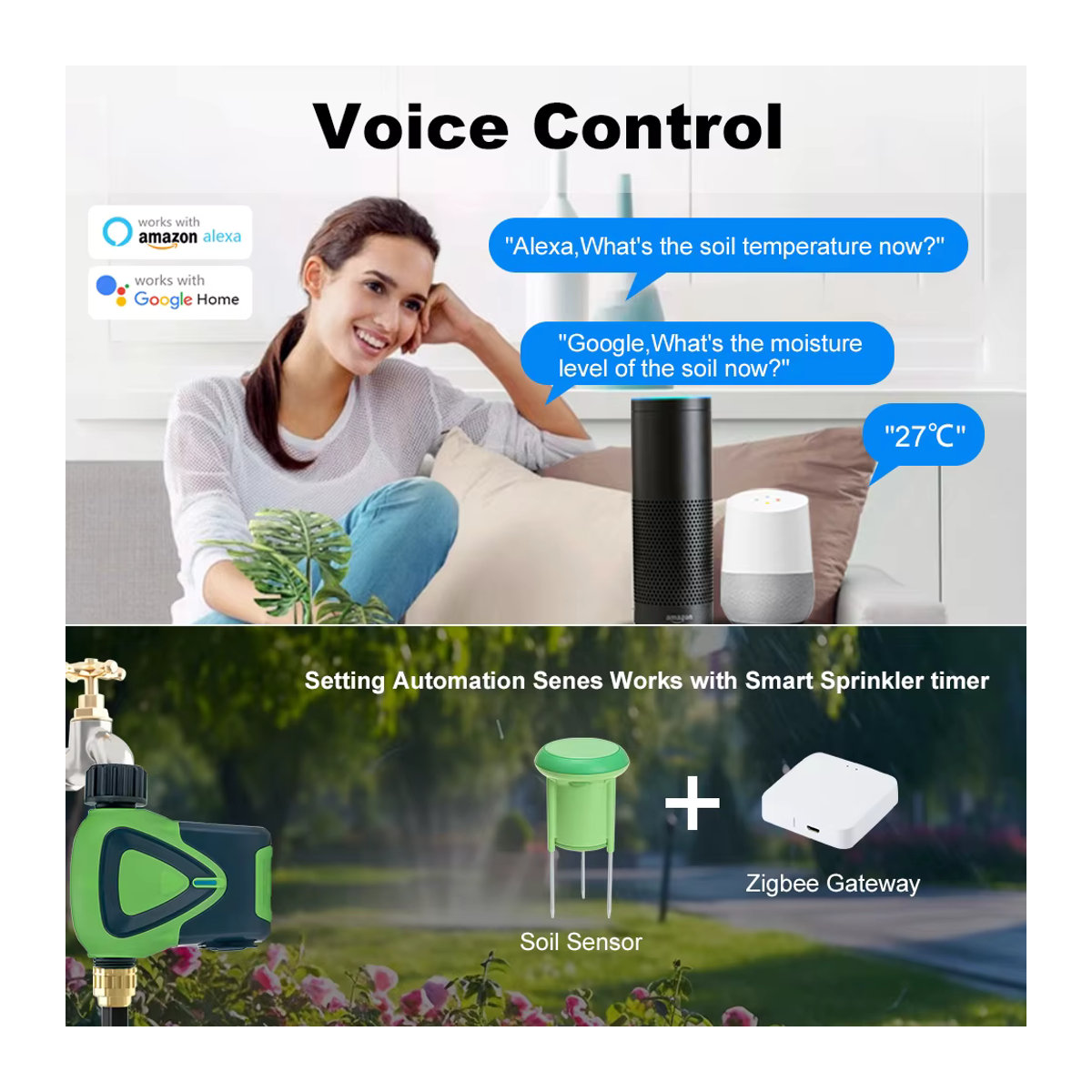 Zigbee Smart Bodensensor von Tuya: Temperatur- und Feuchtigkeitsmesser für Pflanzen zur Gartenautomatisierung und Bewässerungserkennung - Bild 3
