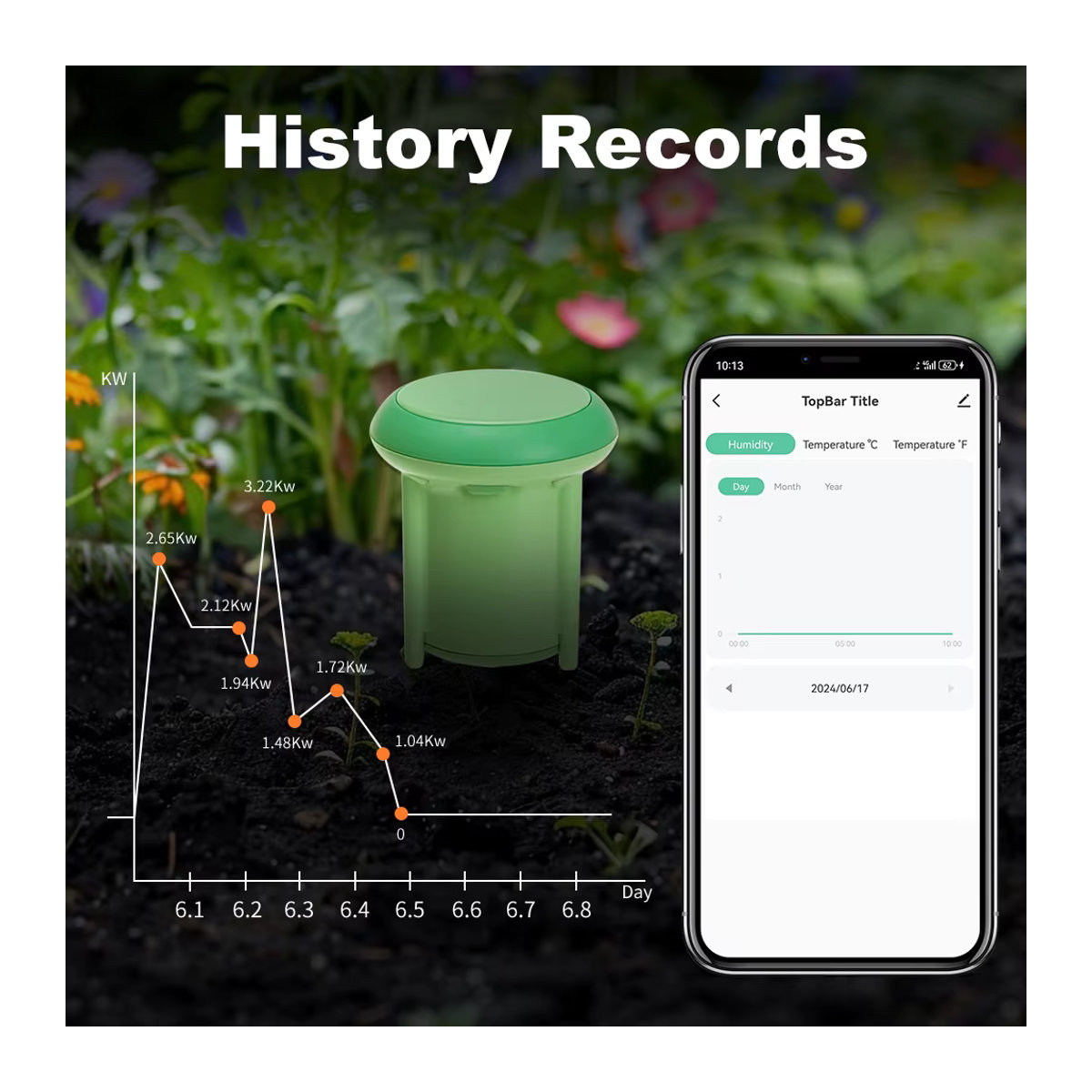Zigbee Smart Bodensensor von Tuya: Temperatur- und Feuchtigkeitsmesser für Pflanzen zur Gartenautomatisierung und Bewässerungserkennung - Bild 5