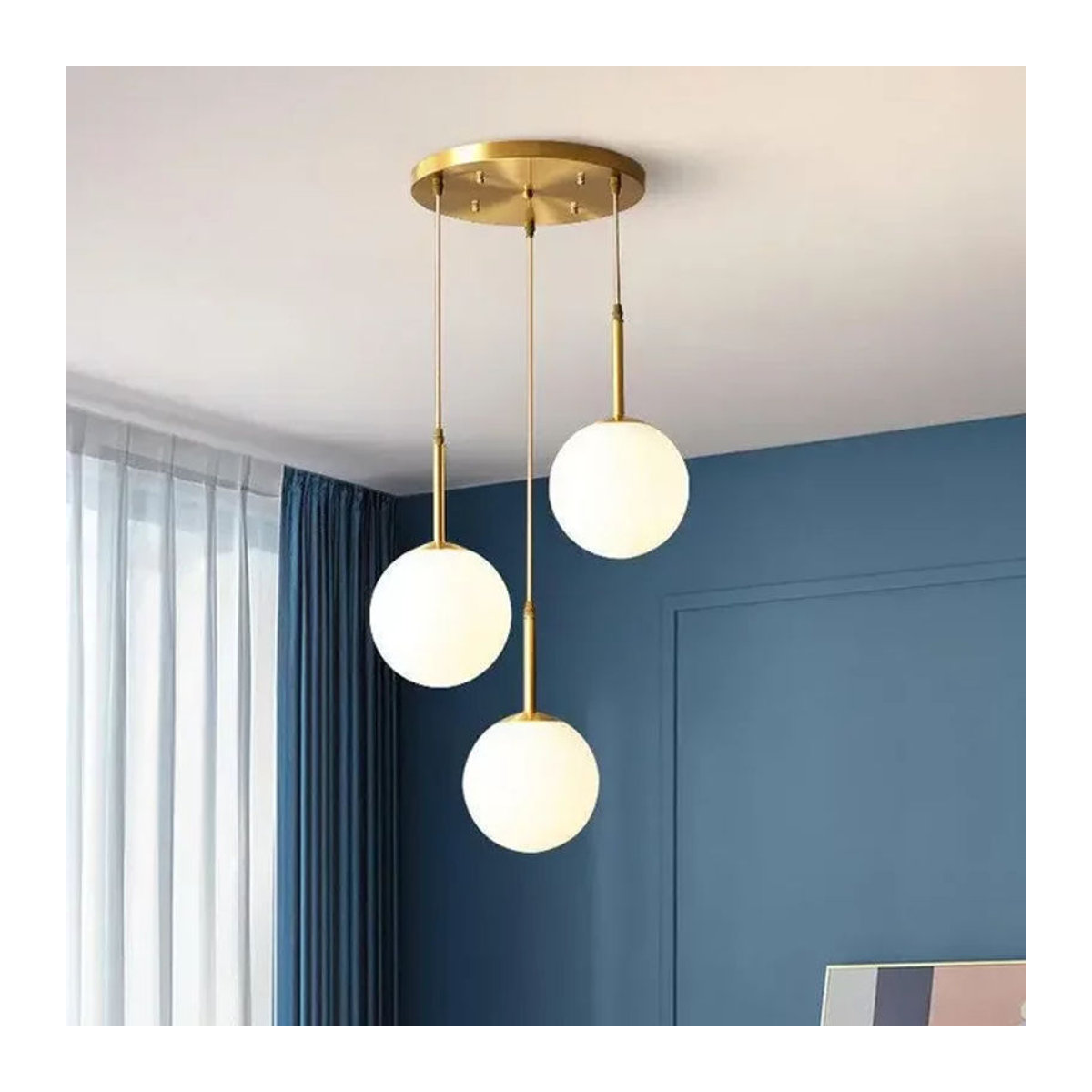 ZIMULONG Moderne LED Glas Pendelleuchte in Schwarz und Weiß mit Milchglas-Kugeln als Kronleuchter für Esszimmer und Schlafzimmer - Bild 1
