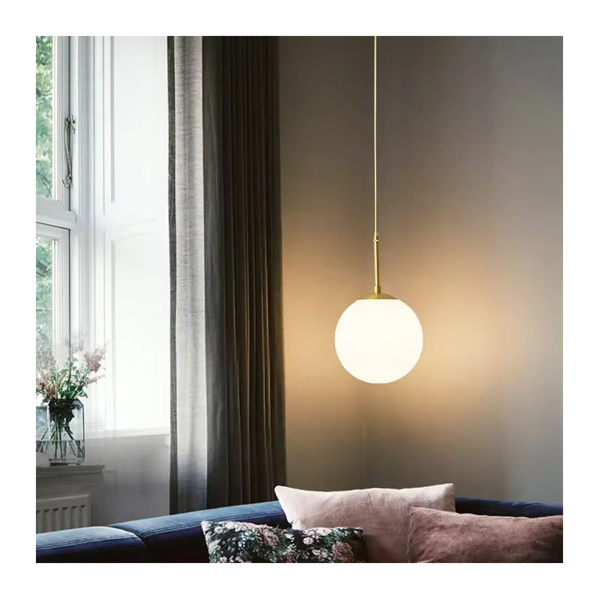 ZIMULONG Moderne LED Glas Pendelleuchte in Schwarz und Weiß mit Milchglas-Kugeln als Kronleuchter für Esszimmer und Schlafzimmer - Bild 3
