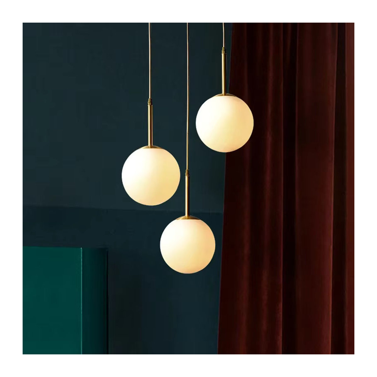 ZIMULONG Moderne LED Glas Pendelleuchte in Schwarz und Weiß mit Milchglas-Kugeln als Kronleuchter für Esszimmer und Schlafzimmer - Bild 4